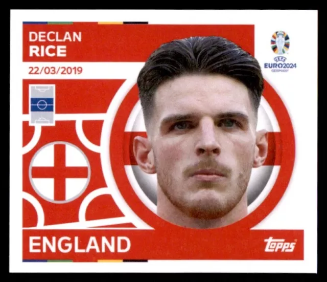 AUTOCOLLANT TOPPS EURO 2024 Declan Rice Angleterre N° ENG14 EUR 1,43