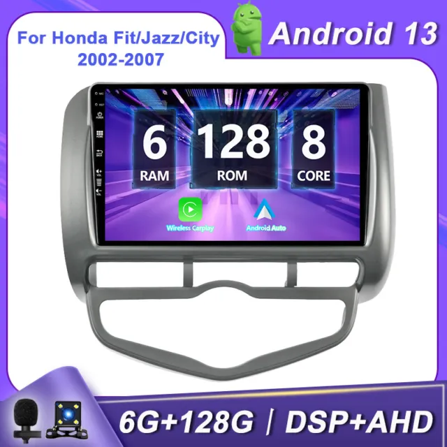 6G+128GB Autoradio Android13 Für Honda Fit/Jazz/City 2002-07 GPS DAB+CarPlay RDS