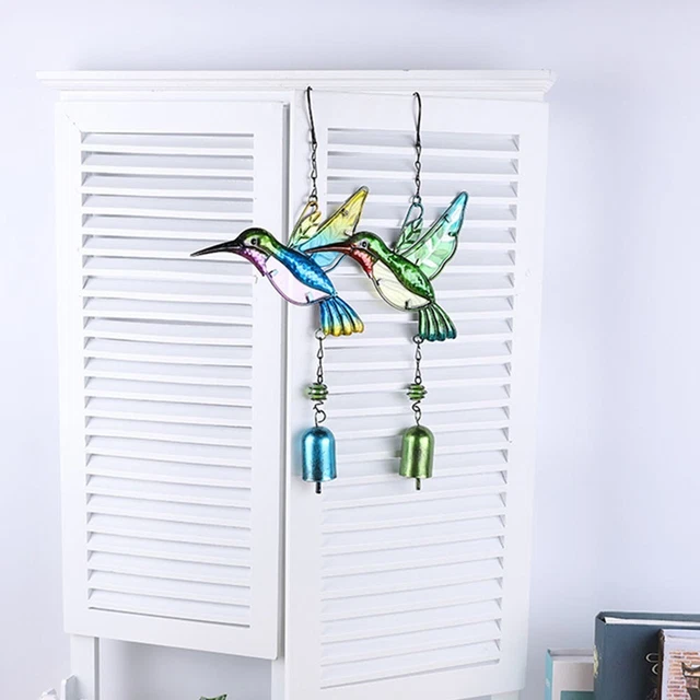 EEEKit Lot De 4 Sculptures Murales Colibri En Métal - Décoration Jardin Et Intérieur Suspendue