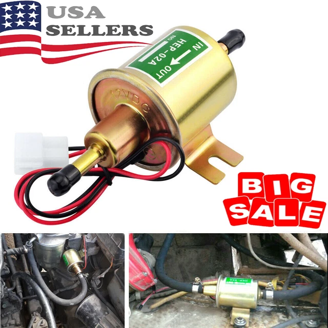 Universal Electric Fuel Pump HEP-02A 4-7PSI 12V Inline Low Pressure Gas Diesel