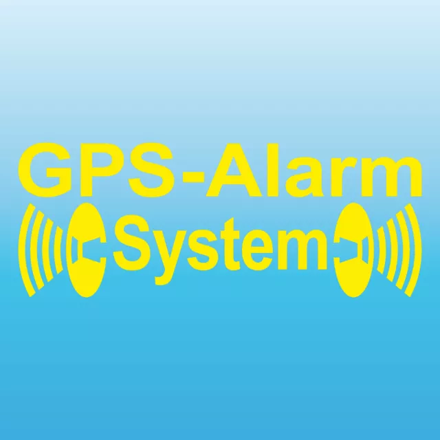 GPS Alarm System gelb gespiegelt Innenseite Auto Scheibe Aufkleber Tattoo Folie