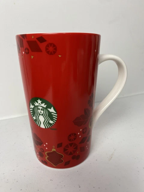 Starbucks Logo Red Tall Ceramic Coffee/Tea Cup Mug 16 oz 2013 Holiday Christmas