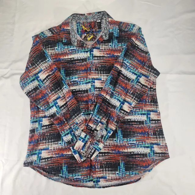 Robert Graham Shirt Mens M Abstract Multicolor Long  Sleeve Button Up
