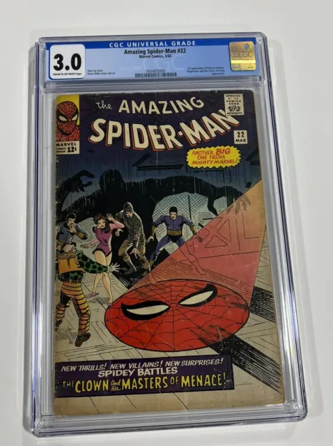 Amazing Spider-man 22 cgc 3.0 cr/ow pages 1965 Marvel