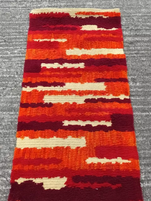 60er Tappeto Di Rug Marangone Dal Ciuffo 140x68 70er Mid Century Space Age Op