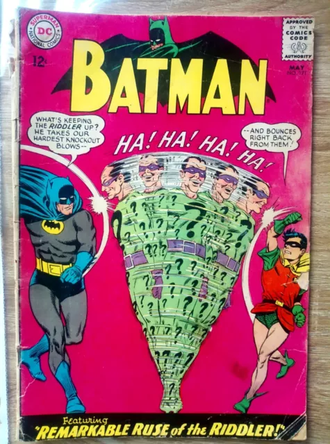 BATMAN #171 (1965) Featuring Remarkable Ruse of he Riddler!