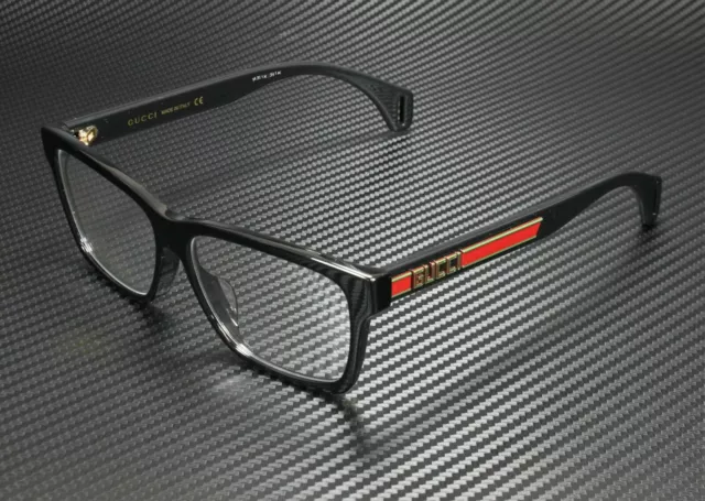 Gucci GG0466OA 002 Black Square Rectangle Men's Eyeglasses 56 mm
