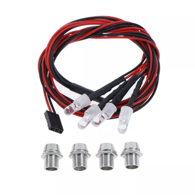 4 LED 5mm Weiß Farbe Rot Farbe LED Licht Set für HSP RC 'EL