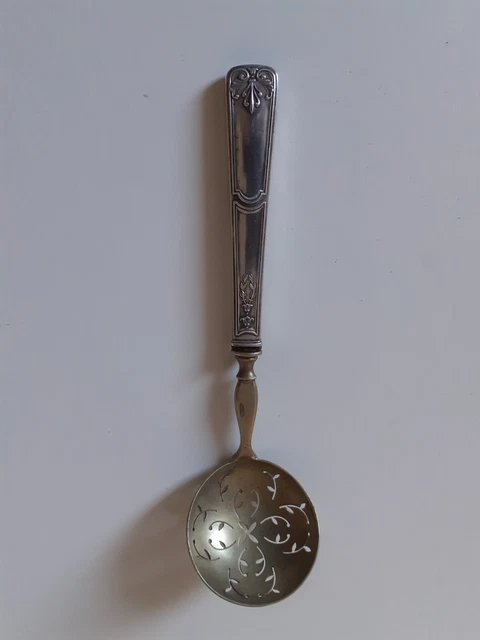 Ancienne Cuillère à sucre Saupoudreuse Manche argent poinçon Minerve + orfèvre