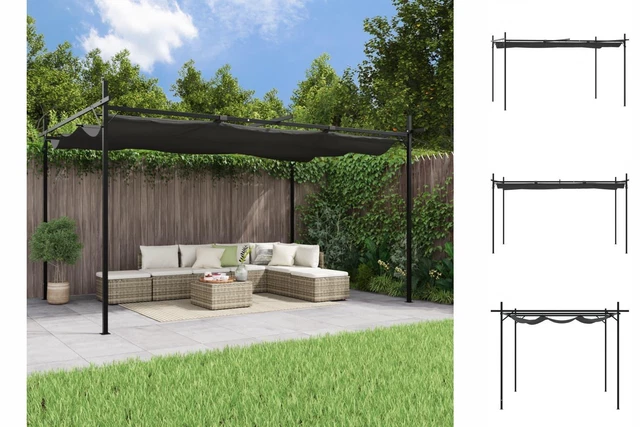 Pergola Mit Schiebedach Anthrazit 395x292x230 Cm Pavillon Aluminium