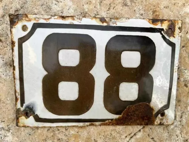 Genuine  ISRAELI  enamel porcelain house number 88 st. House sign #88