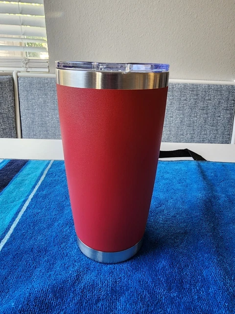 Stainless Steel Tumbler Slider Lid Vacuum Insulated Travel Cup 20 OZ Coffee Red