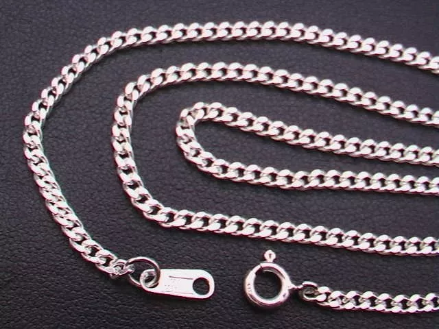 Taxco Mexican 925 Sterling Silver Curb Chain Necklaces. 28", 11 grams