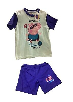 Completo Mare Peppa Pig George Maglietta E Pantaloncini T-Shirt Bambino Pigiama