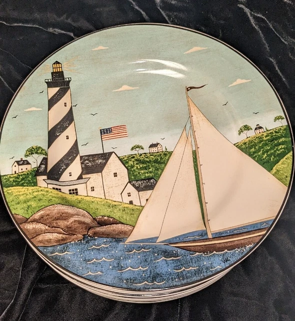 Set/7 Sakura Warren Kimble Coastal Breeze Salad Plates 1998