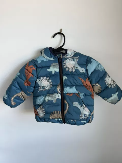 Baby Boy Warm Puffer Dino Jacket Size 9-12m Brand NEXT