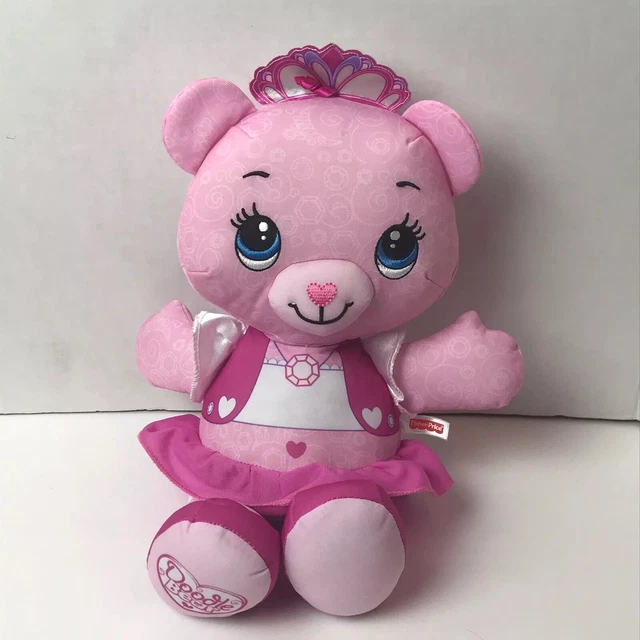 Fisher Price Doodle Bear Plush Pink Princess Stuffed Washable Draw
