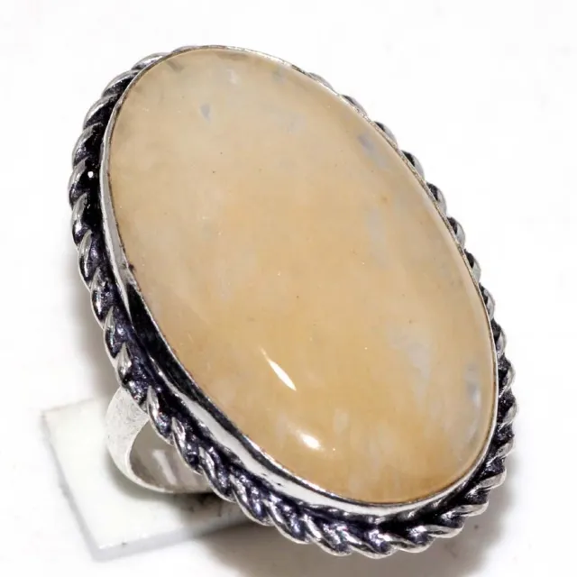 Yellow Aventurine 925 Silver Plated Ring US 7.5 Gifts For GirlFriend GW