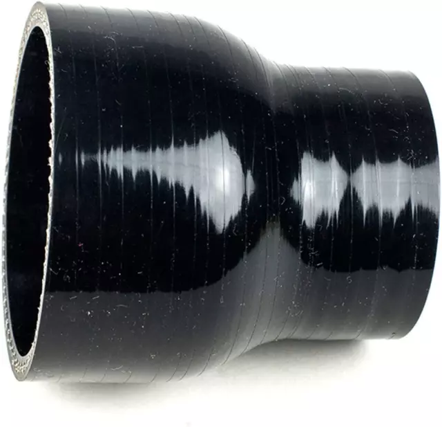 Squirrelly 2.5" Inch Black Silicone Reducer Coupler 3 Layers with 2X T-Bolt Clam 3