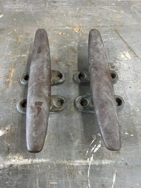 Pair Of Large, Bronze, Meriman, 10 5/8" Boat Cleats