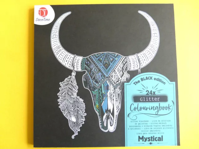 Malbuch für Erwachsene 24 Vorlagen Mystical Glitzer ca:21x21cm