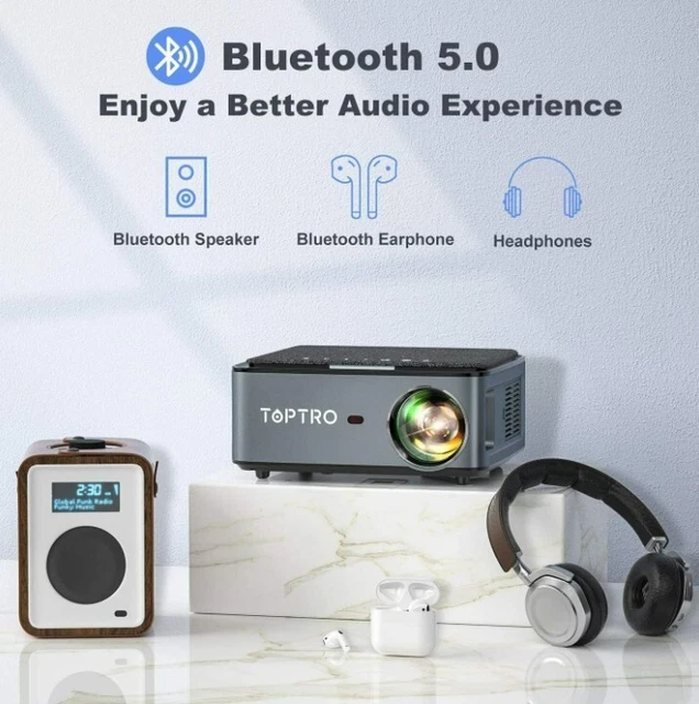 WiFi Bluetooth Projector,TOPTRO 8000 Lumen Video Projector 1080P HD 4K
