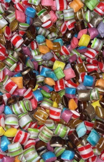 MEGA MIX Assorted Flavoured Humbugs Rock Candy Hard Boiled Lollies Bulk Bag 1KG