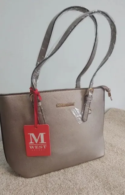Montana West Concealed Carry Western Tote Purse -Metallic Beige New W/Tags