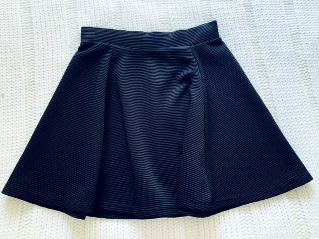 H&M Women's Flare Mini Skirt Ribbed Black Size XS