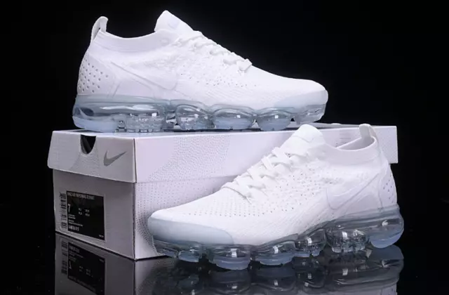 Nike Air VaporMax Flyknit 3 Pure White Air Cushion Shoes Men's size 7-11