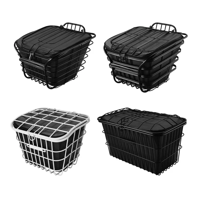 Sac De Panier Vélo Spacieux - Tissu Oxford, Poignée, 31x22x20 Cm, Pour Courses, Shopping, Camping (noir)