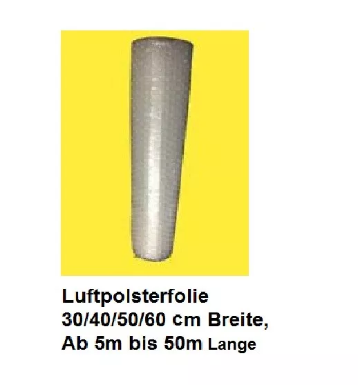 Luftpolsterfolie 50cm x 10-50m Auswahl Polsterfolie Knallfolie Blasenfolie