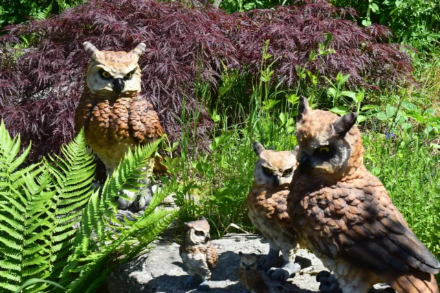 Eulen Kauz Uhu Gartenfigur Greifvogel Dekoration Vogel Skulptur Neu Deko Figuren