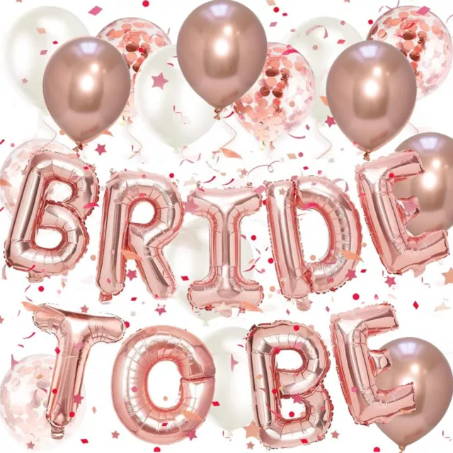 Bride to be Banner Balloons Rose Gold 16" Hen Party Engaged Just Married DECOR