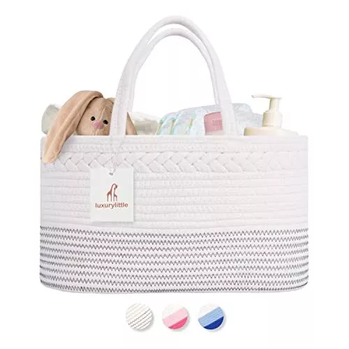 Luxury Little Diaper Caddy Organizer Extra Large Nursery Basket Shower Gifts