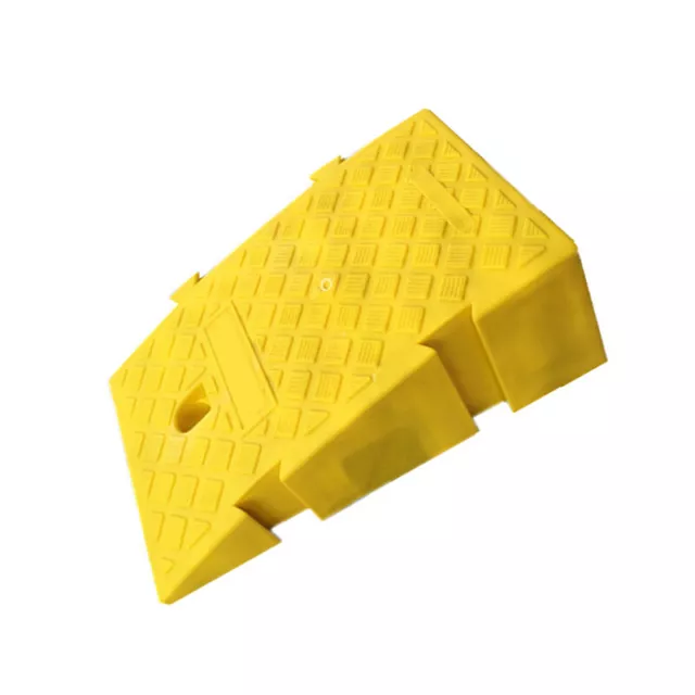 1x Yellow Portable Hard Plastic Threshold Ramp Heavy Duty Curb Universal Use