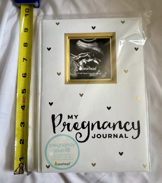 Pearhead My Pregnancy Journal Baby Keepsake Pregnancy Memory Book White and Gold