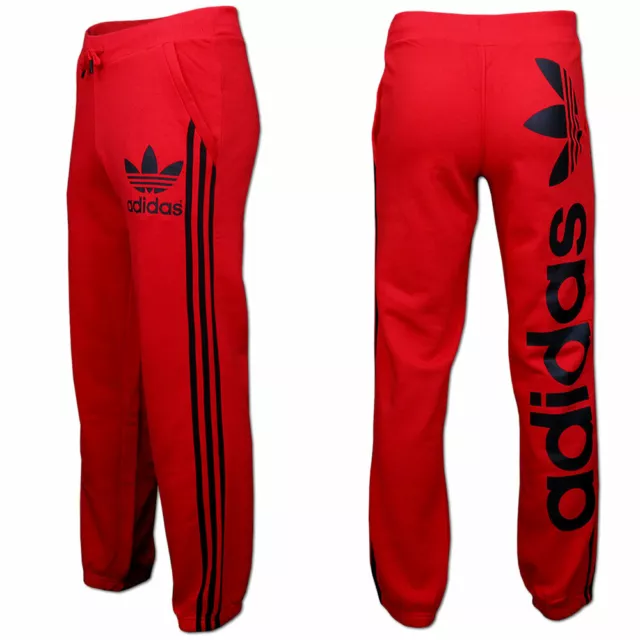 adidas Linear Trackpant Trefoil Trainingshose Jogginghose Sporthose Gr.S rot