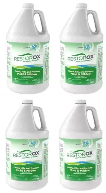 RESTOROX Disinfectant Cleaner & Deodorizer (1 Gallon) - 4 New Gallon Bottles