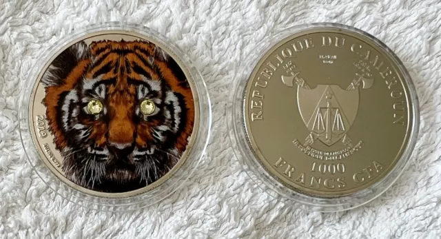 Rare Cameroon Tiger .999 Silver Layered Coin - Add to Your Collection!