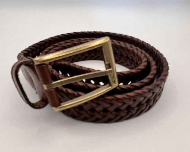 Vintage DOCKERS Brown Weaved Men's Belt 11DO0403 Size 50" Excellent
