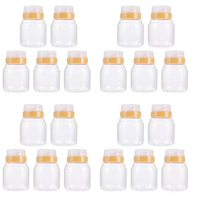 20 piezas recipiente de plástico botella de salsa de plástico miel contenedor de almacenamiento