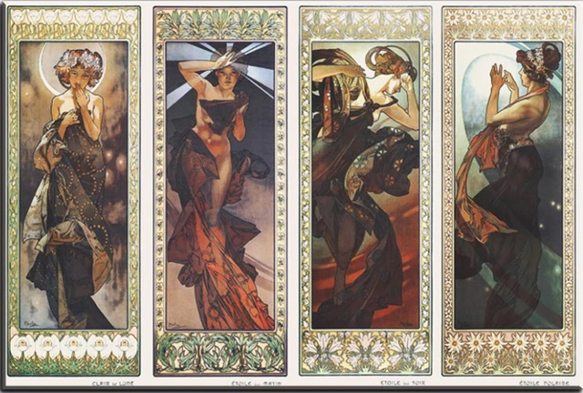 Tableau Alfons Mucha Grand Meister – Toile 90x60cm, Art Déco, Décoration Murale