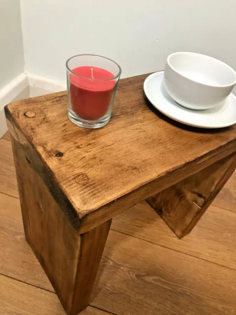Rustic Coffee/Side Table- Solid Chunky Wood-Farmhouse - 5 Wax Colour Options