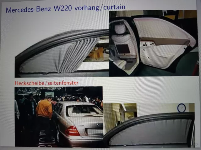 Mercedes w109 w108 Vorhäng gardinen curtain Set Heckscheibe Rear Windglas