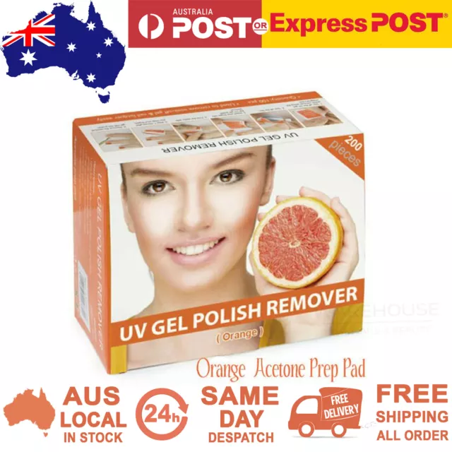 Disposable Gel Polish Remover ACETONE Dip SNS Nails Prep Pad Wraps Orange 200pc