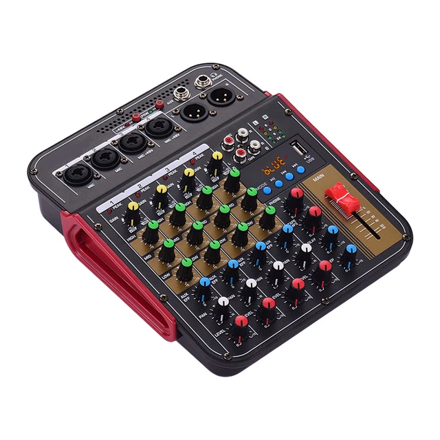 Digital 4 Channels Audio Mixer BT USB Mixing Console for Karaoke Live Podcast