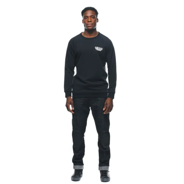 Sweatshirt Cotton Man Dainese RACING Lite BLACK/WHITE