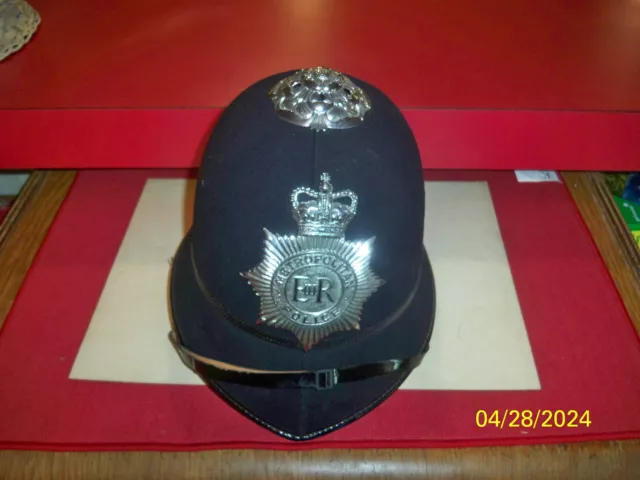 Vintage British Bobby Helmet Hat UK Metropolitan Police Estate Find