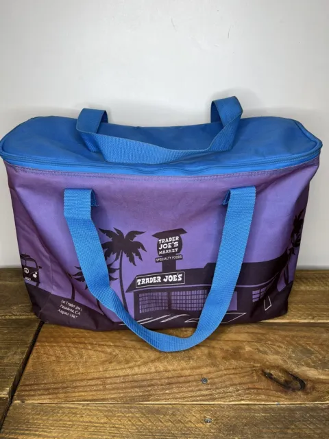 Trader Joe’s Large Reusable Insulated Grocery Cooler Bag Purple 18x12x6